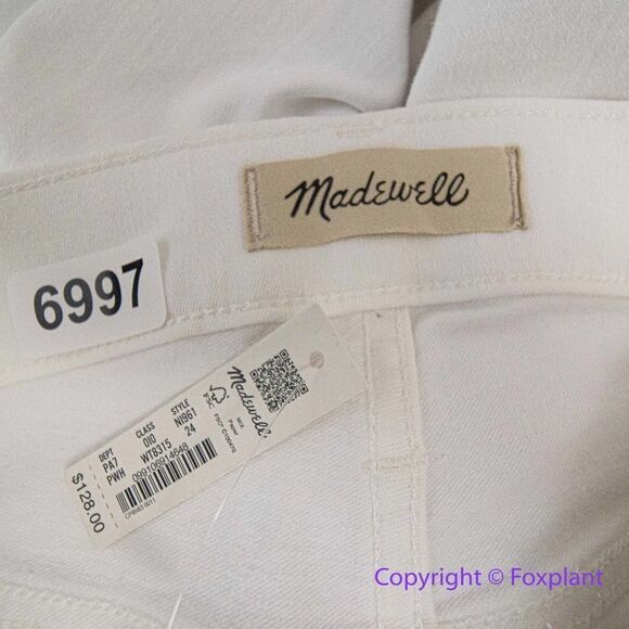 NEW Madewell Kick Out Crop Jeans in pure white, 24 - Picture 12 of 16